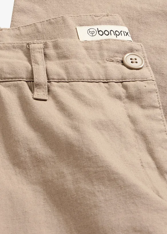 Pantaloni in tessuto misto lino e cotone, bonprix