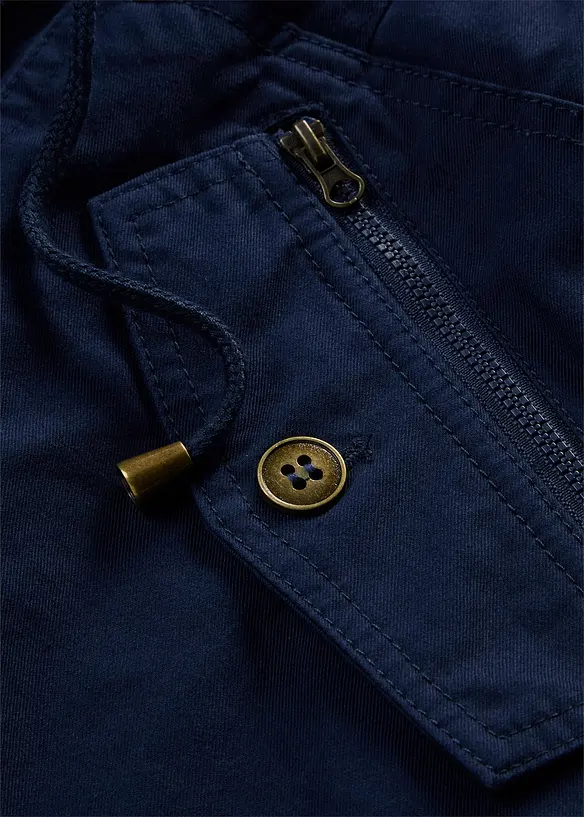 Parka corto in cotone a collo alto con coulisse, bonprix