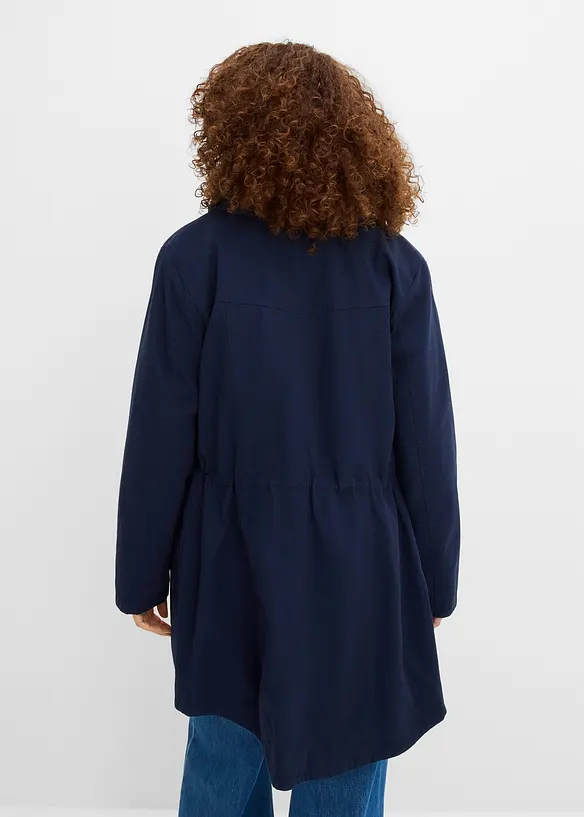 Parka corto in cotone a collo alto con coulisse, bonprix