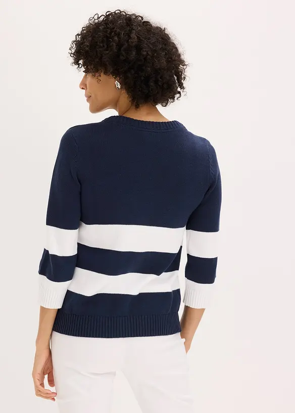 Cardigan in maglia di cotone a righe, bonprix