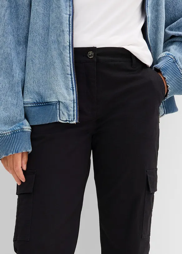 Pantaloni cargo elasticizzati con cotone, bonprix