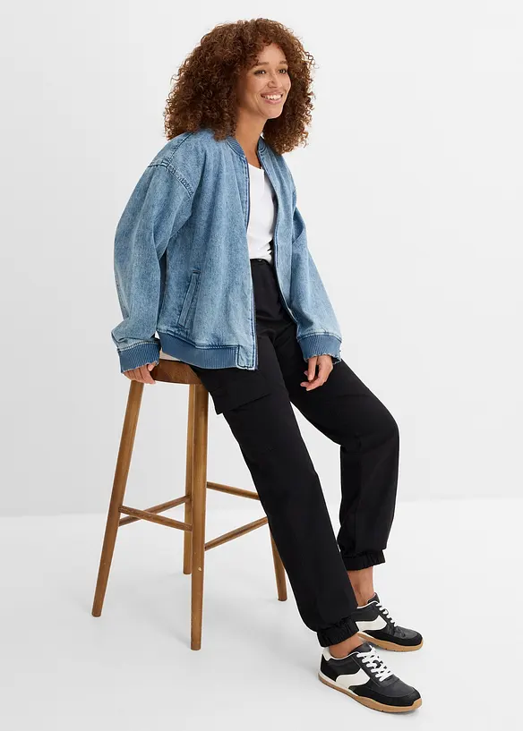 Pantaloni cargo elasticizzati con cotone, bonprix