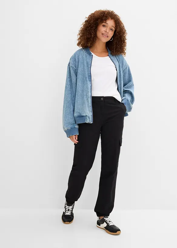 Pantaloni cargo elasticizzati con cotone, bonprix