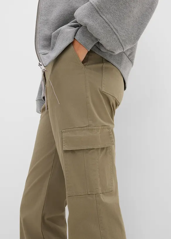 Pantaloni cargo elasticizzati con cotone, bonprix