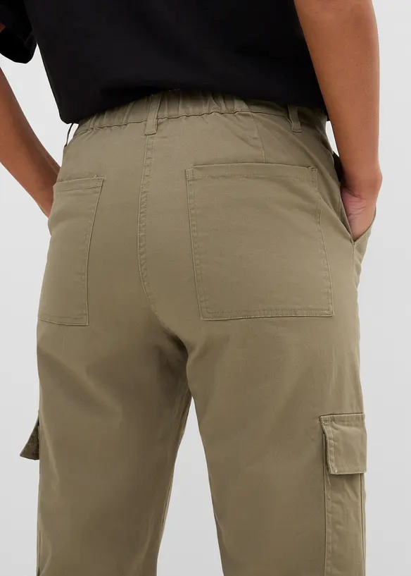 Pantaloni cargo elasticizzati con cotone, bonprix