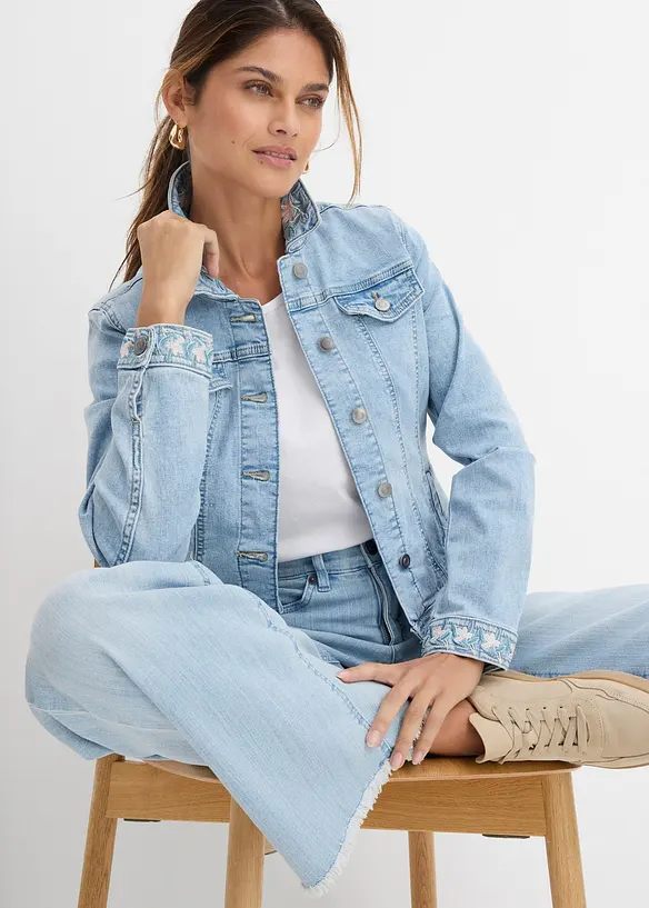 Giacca di jeans ricamata, bonprix