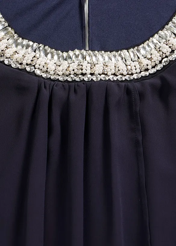 Abito in chiffon con applicazione di strass, bonprix