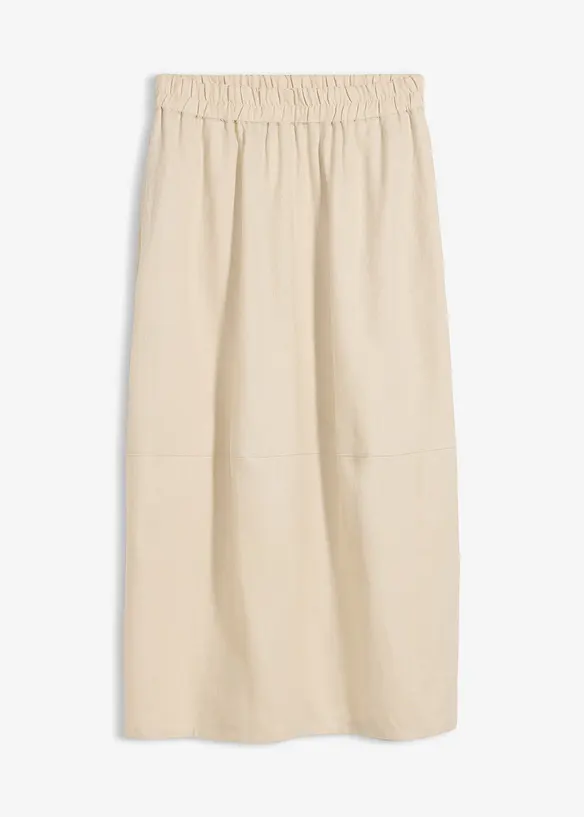 Gonna midi in misto lino leggero, bonprix