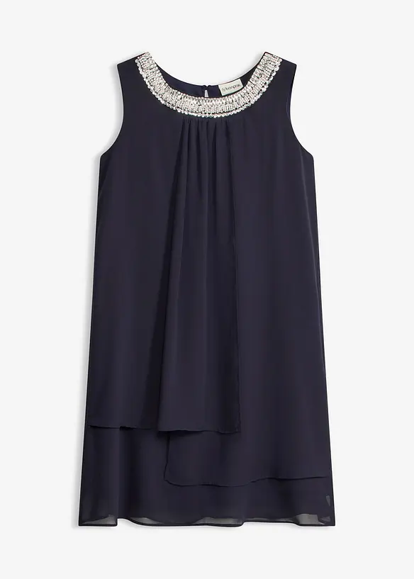 Abito in chiffon con applicazione di strass, bonprix