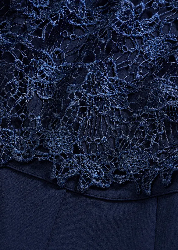 Tuta elegante effetto neoprene con pizzo, bonprix