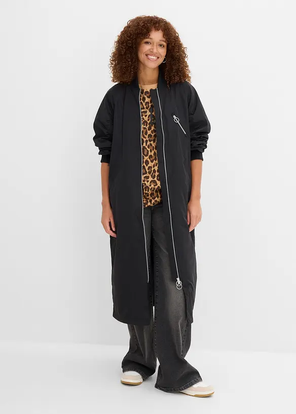 Cappotto blouson con colletto in maglia, bonprix