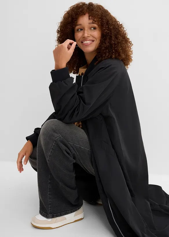 Cappotto blouson con colletto in maglia, bonprix