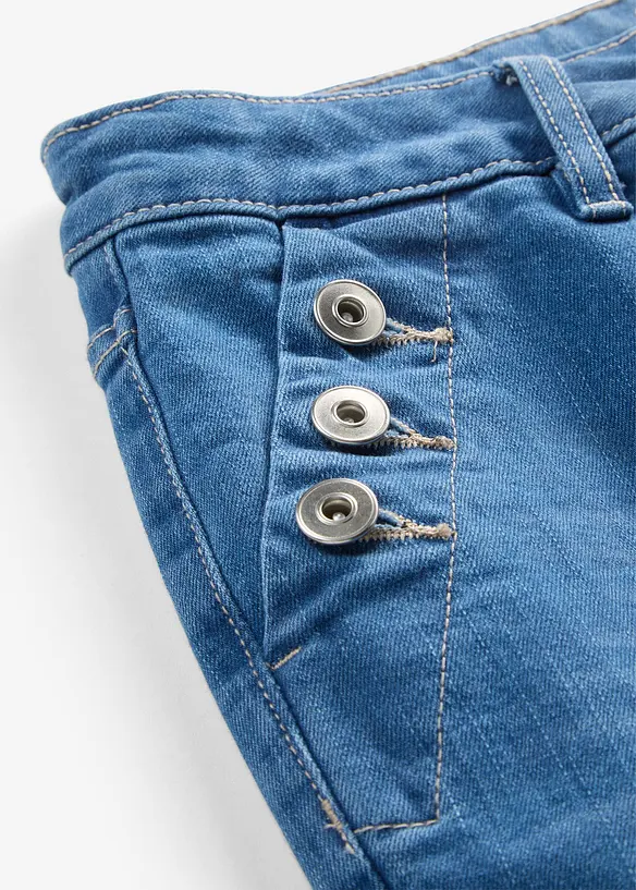 Jeans bootcut in cotone biologico, vita media, bonprix