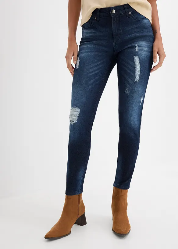 Jeans skinny elasticizzati, vita media, bonprix