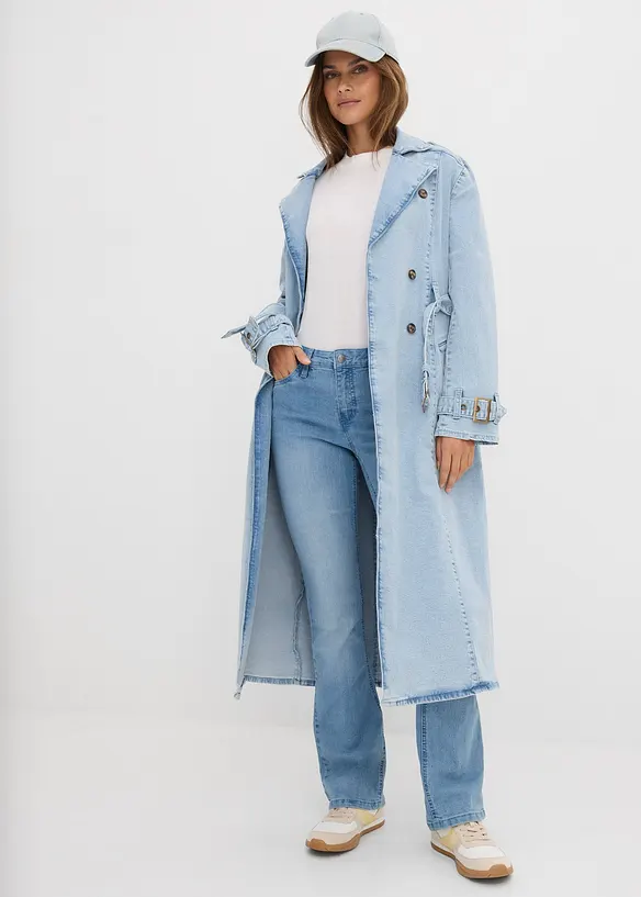 Jeans a zampa elasticizzati, vita media, bonprix