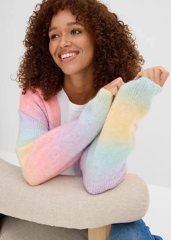 Cardigan in morbido filato misto lana grosso, bonprix