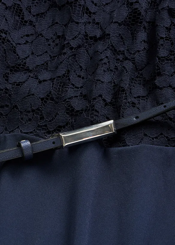 Miniabito con pizzo e cintura, bonprix