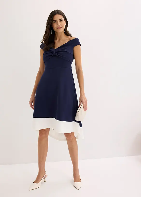 Abito con spalle scoperte e dettaglio annodato, bonprix