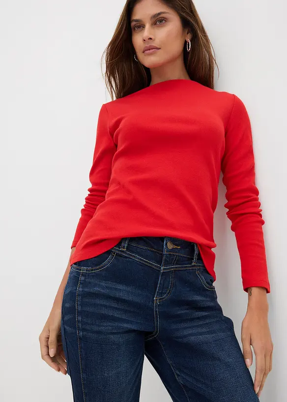 Jeans straight, vita media, bonprix