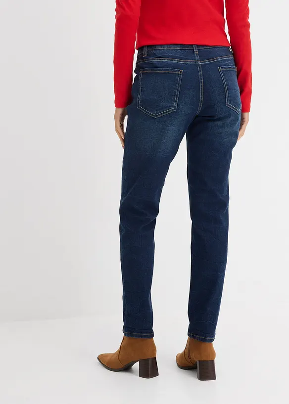Jeans straight, vita media, bonprix