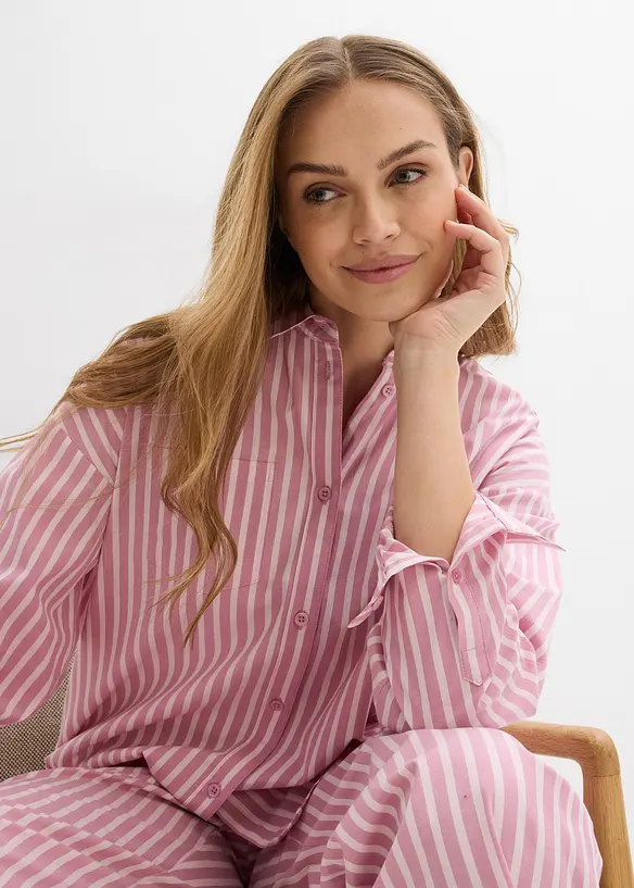 Camicetta oversize in popeline di cotone, bonprix