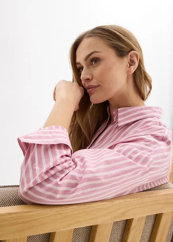 Camicetta oversize in popeline di cotone, bonprix