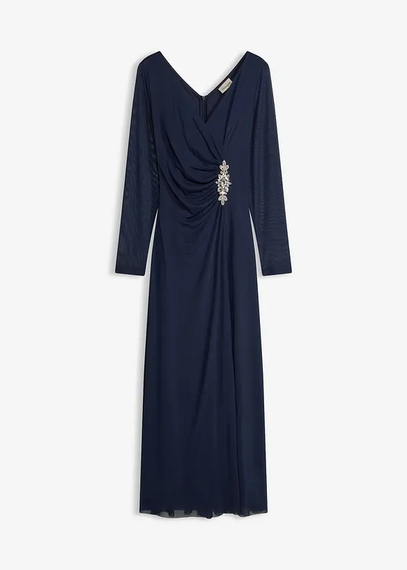 Abito da sera con tulle delicato e applicazione, bonprix