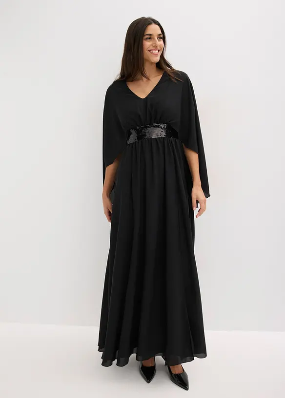 Abito da sera in chiffon fine con paillettes, bonprix