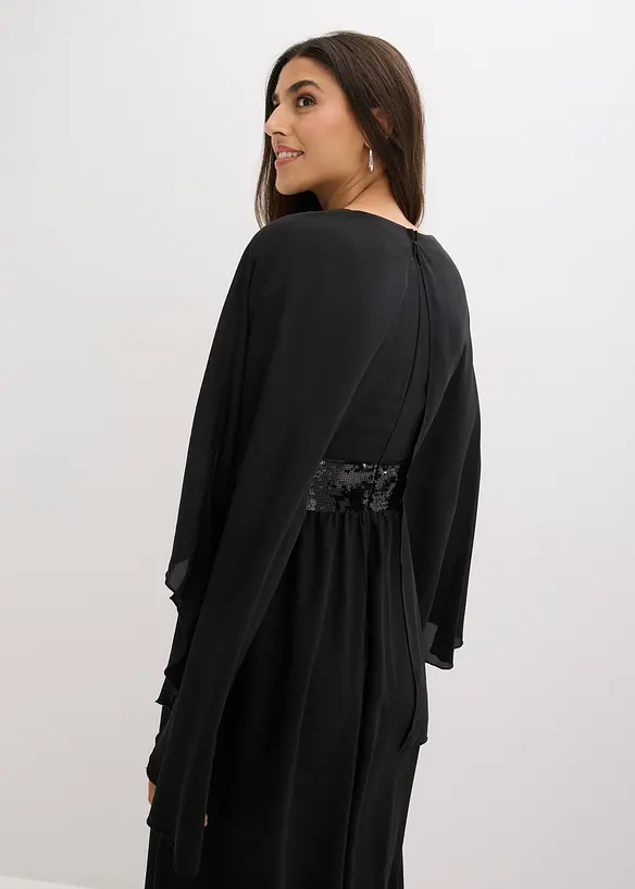 Abito da sera in chiffon fine con paillettes, bonprix