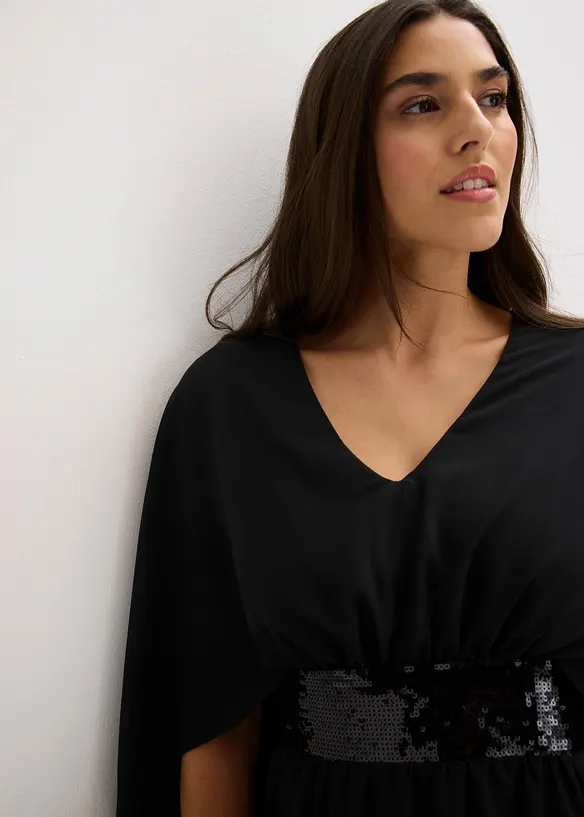 Abito da sera in chiffon fine con paillettes, bonprix