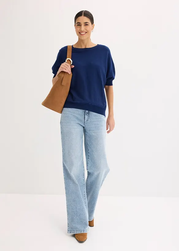 Maglione in filato fine di misto cotone, bonprix