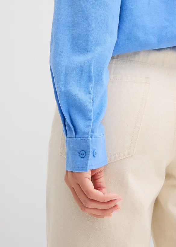 Camicia oversize in misto lino, bonprix