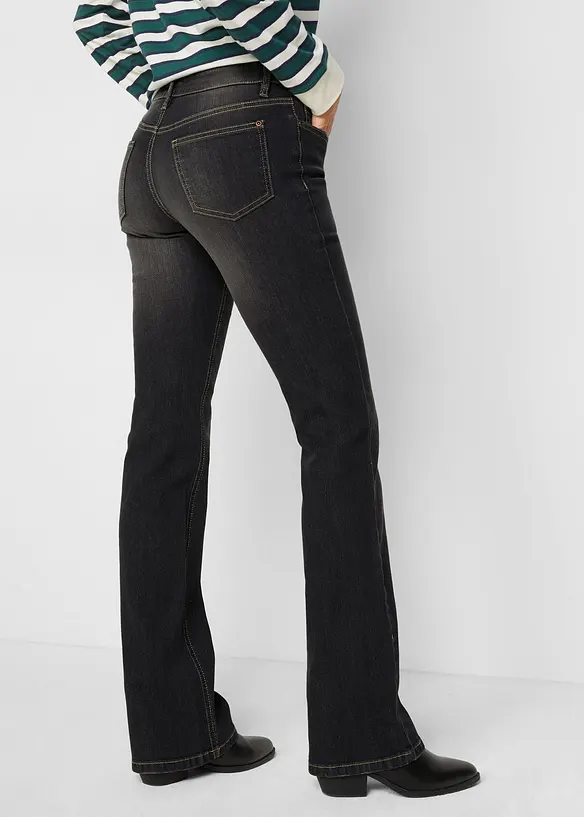 Jeans bootcut elasticizzati confortevoli, vita media, bonprix