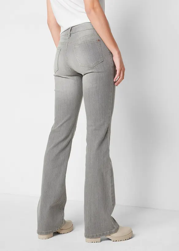 Jeans bootcut elasticizzati confortevoli, vita media, bonprix