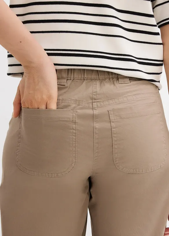 Pantaloni wide leg con cinta comoda, vita alta, bonprix