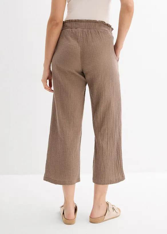 Pantaloni culotte in mussola di cotone, bonprix