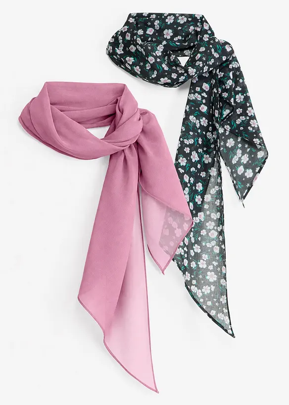 Foulard in fantasia floreale (pacco da 2), bonprix