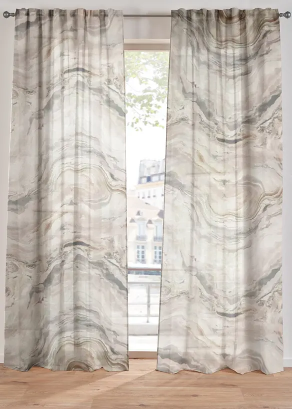 Tenda trasparente con stampa (pacco da 1), bonprix