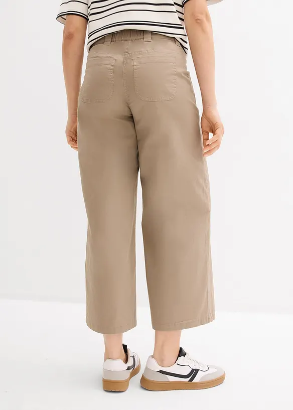 Pantaloni wide leg con cinta comoda, vita alta, bonprix