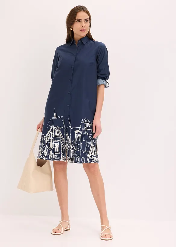 Abito chemisier in popeline di cotone, bonprix