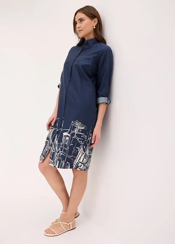 Abito chemisier in popeline di cotone, bonprix