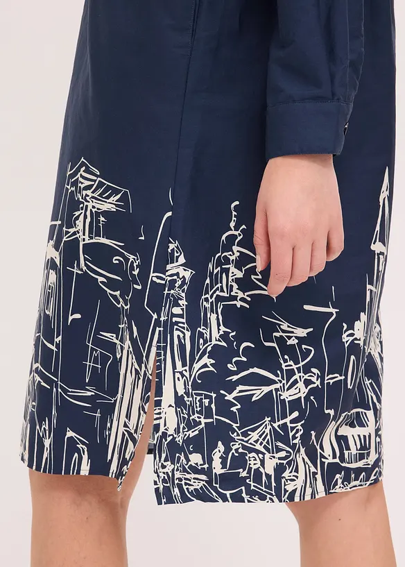 Abito chemisier in popeline di cotone, bonprix