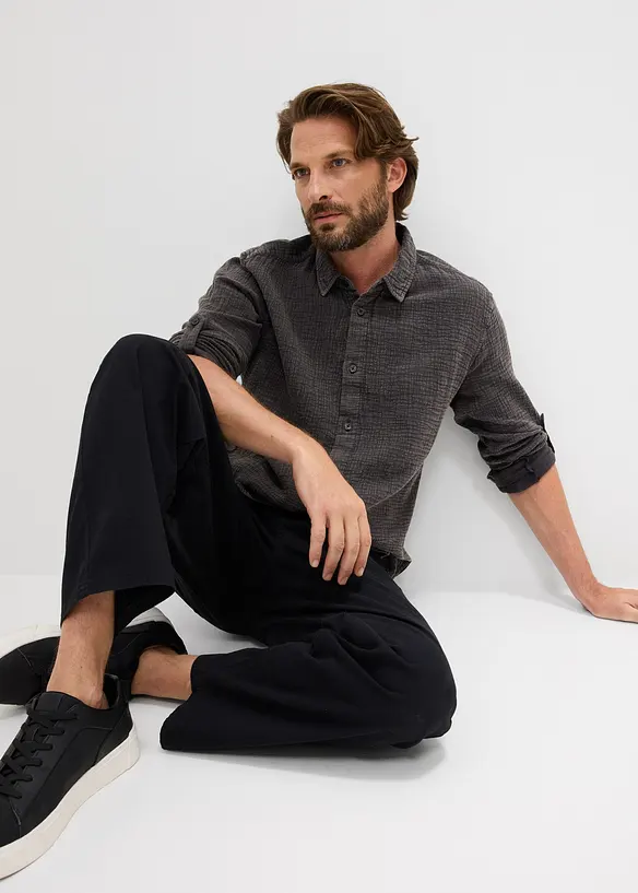 Camicia in mussola di puro cotone effetto lavato, bonprix