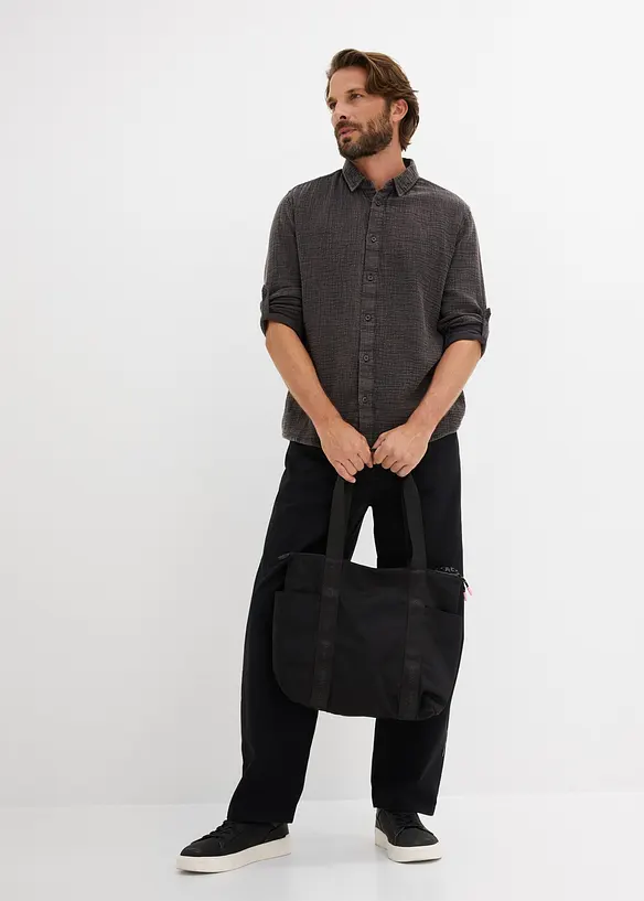 Camicia in mussola di puro cotone effetto lavato, bonprix