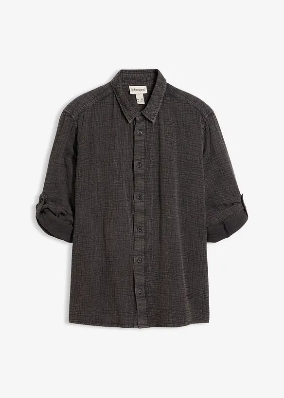 Camicia in mussola di puro cotone effetto lavato, bonprix