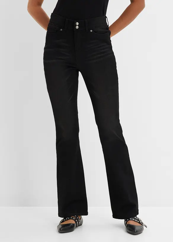 Jeans bootcut modellanti, vita media, bonprix