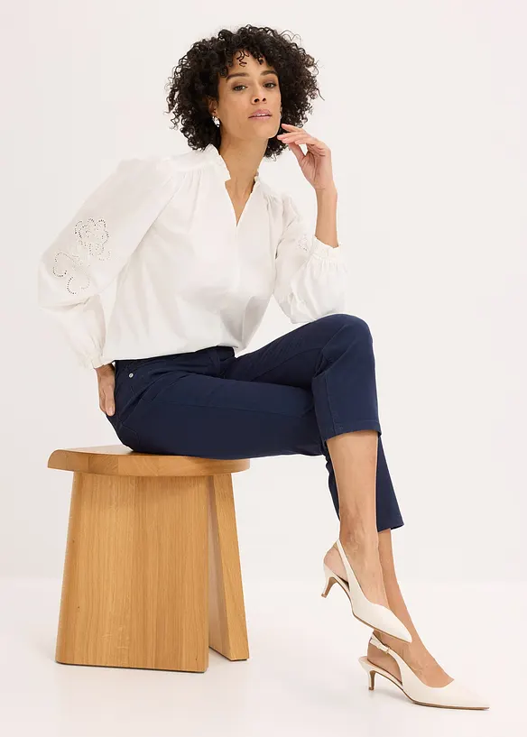 Pantaloni cropped elasticizzati, bonprix