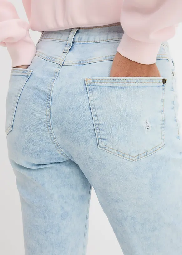 Mom jeans con effetto sdrucito, bonprix