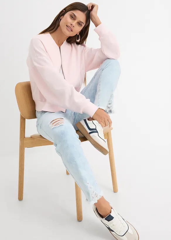 Mom jeans con effetto sdrucito, bonprix