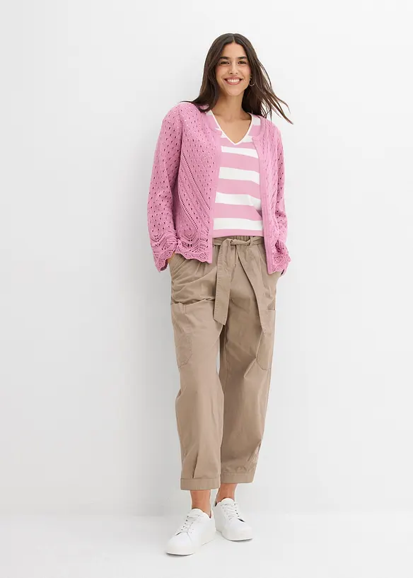 Pantaloni cargo cropped, bonprix